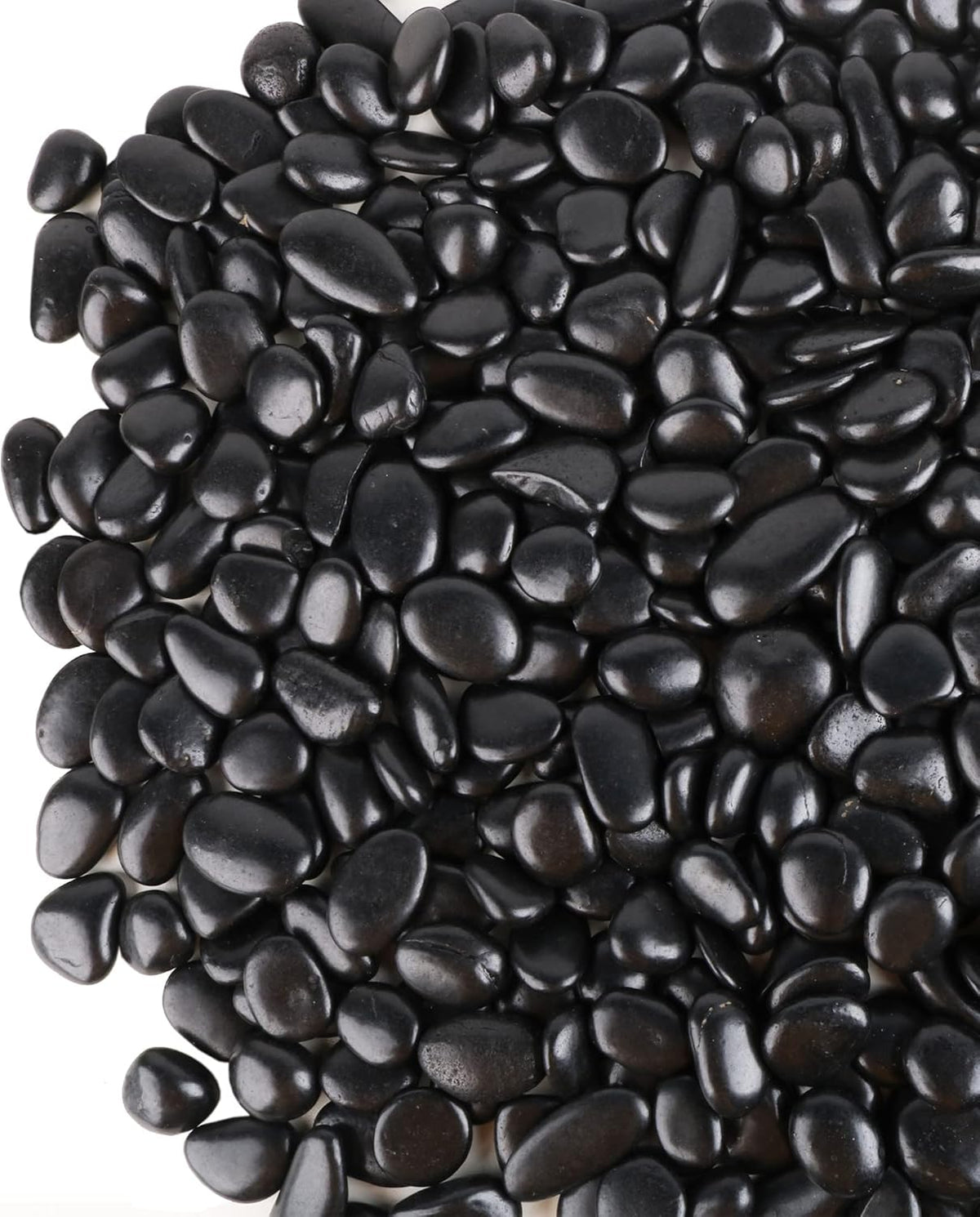 Black Pebbles for Plants 1.8lb Bulk Bag Aquarium Gravel 0.8"- 1.2" Decorative Polished Fish Tank Stone