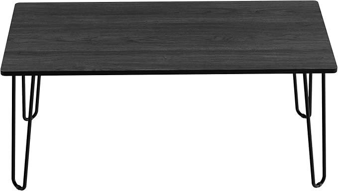Coffee Table with Hairpin Legs ' Modern Industrial Style Decor Woodgrain-Look and Steel