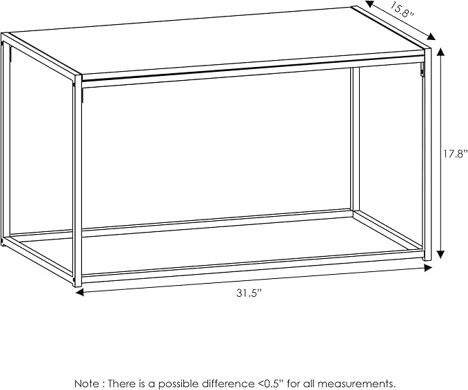 FURINNO Camnus Modern Living Coffee Table, French Oak Grey