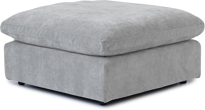 JACH Modular Ottoman Seater for Living Room, Cushion Covers Removable, Minimalist Comfy Footstool, Breathable Ottoman for Living Room Apartment (Light Grey)