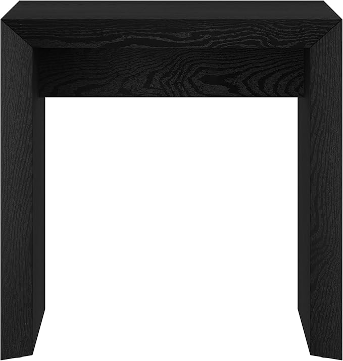 Henn&Hart 22" Wide Rectangular Side Table in Natural Black, for Home, Living Room, Bedroom, Entertainment Room, Office