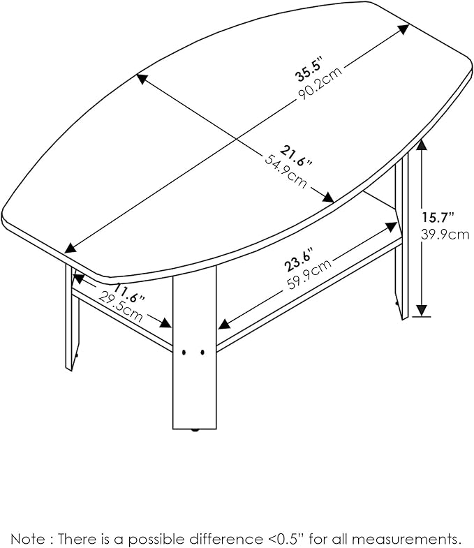 Furinno Simple Design Coffee Table, Amber Pine/Black