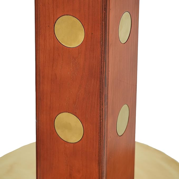Sintered Stone Office Table - 33.5" Round Table for Small Offices (Red Leg and White Top, 1 Table Only)