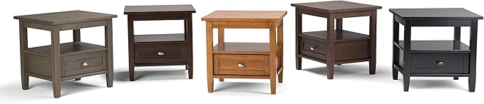 SIMPLIHOME Warm Shaker Solid Wood 20 inch Wide Rectangle Transitional End Side Table in Light Golden Brown for The Living Room and Bedroom