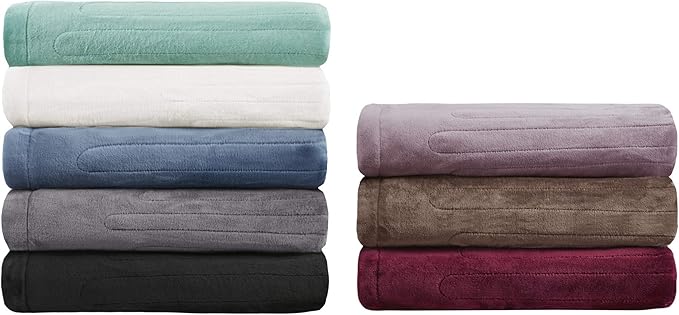 Beautyrest Heated Electric Blanket for Cold Weather, Fast Heating Heated Blanket, Auto Shut Off, Virtually Zero EMF, Multi Heat Setting, UL Certified, Mink Throw (60 inx70 in)