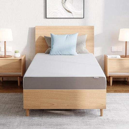 Amazon Basics Memory Foam Mattress, Medium Firm, 8 Inch, Full, White/Grey