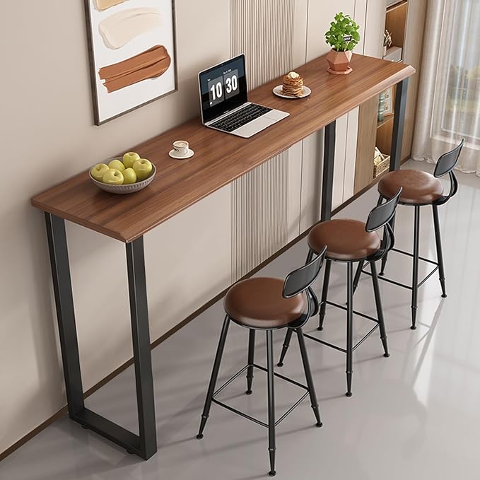 36 Inch Metal Bar Table Legs for Desk, Dining Table with Adjustable Feet Pads,Home DIY Furniture Legs，Black Set of 2(W18”*H36”).