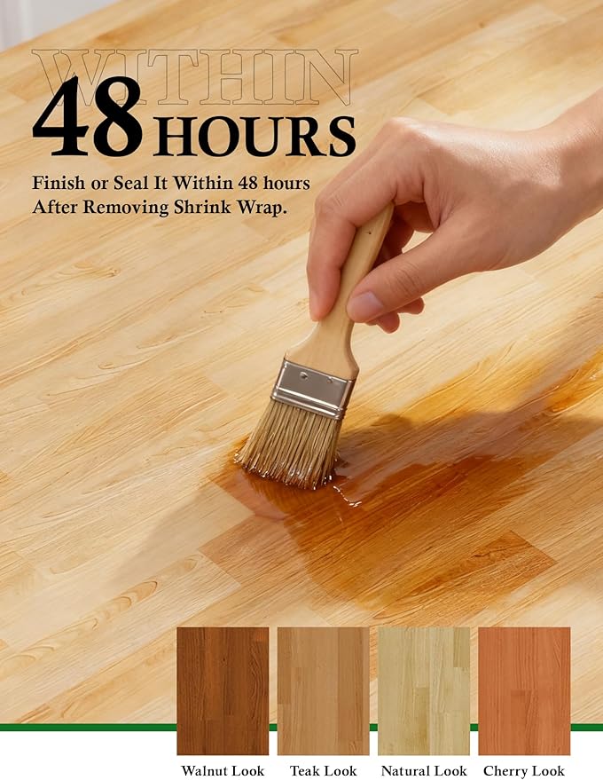 6FT Butcher Block Countertop Birch Solid Wood - 72" x 39" Kitchen Island Table Top Butcher Block Cutting Board for Living Dining Table Office Desk Workbench Washer Dryer Countertop Unfinished 1.5" Th