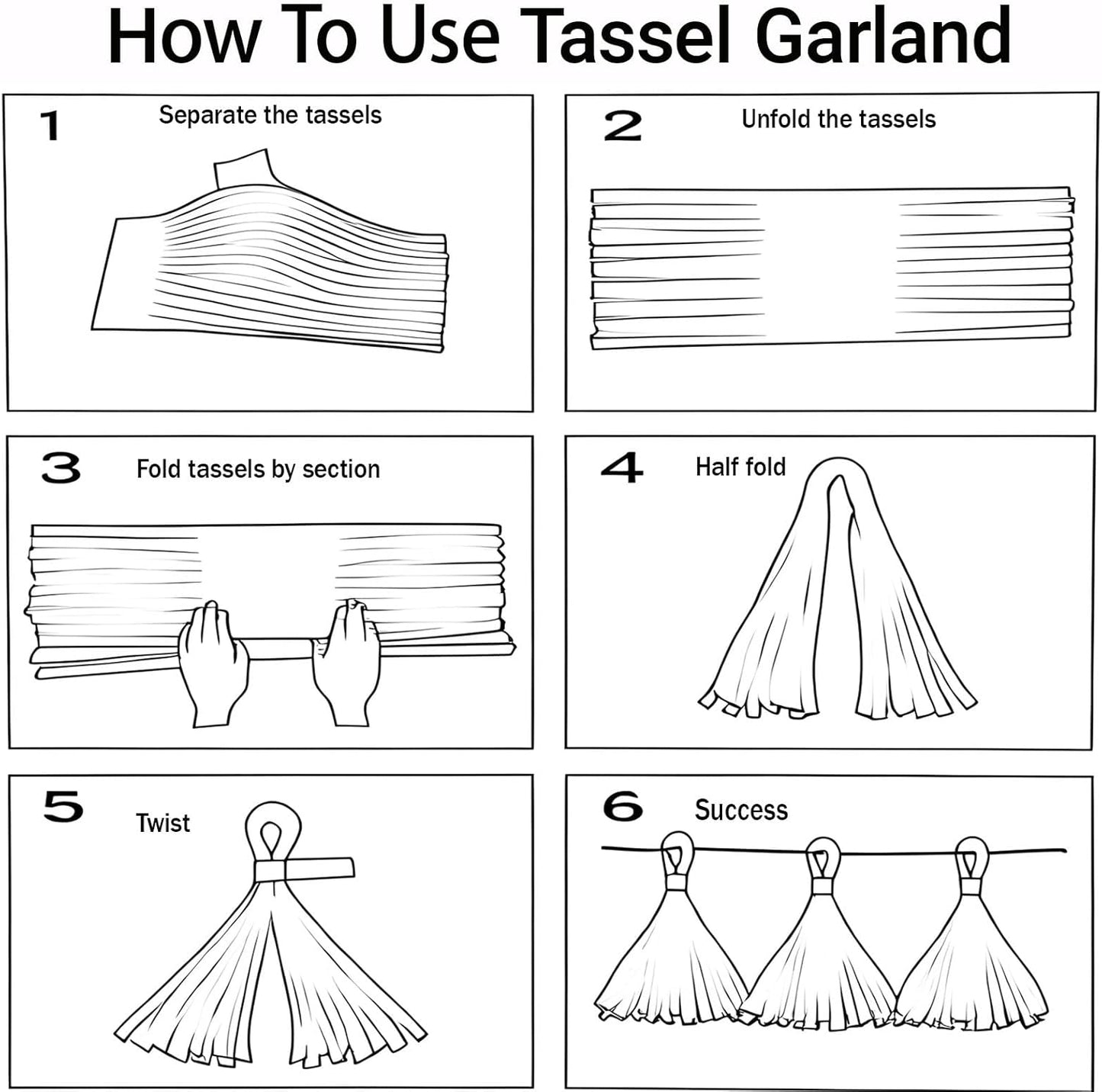 Tissue Paper Tassel Garland Banner, 20 Pack, Purple Blue Orange Pink, Pastel Party Decorations for Birthday, Baby Shower,Disco Them,Halloween