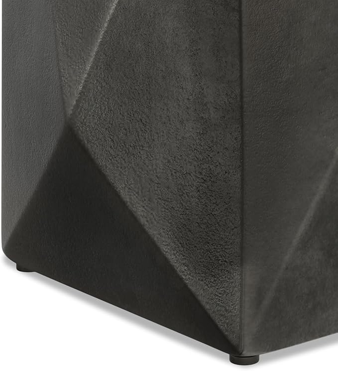 SIMPLIHOME Danner Side Table – 14 inch Wide Cast Aluminum Square Accent Table in Graphite, Modern Industrial End Table for Living Room, Bedroom, or Office with Sturdy Base, Assembled