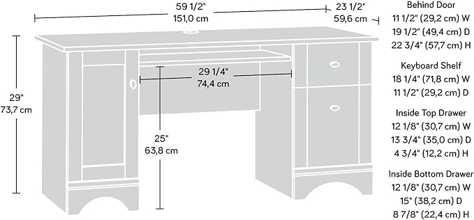 Sauder Miscellaneous Office Computer Desk, Brushed Maple finish