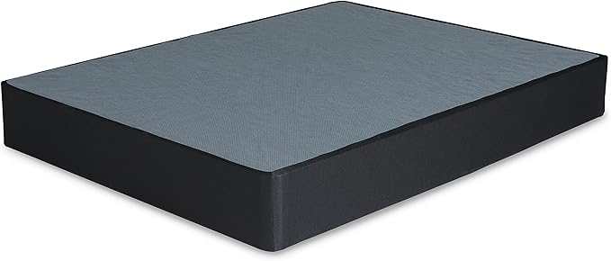 Signature Design by Ashley 10" Mattress Box Spring with Metal Foundation, Sturdy and Durable, Ready to Assemble, Parts and Tools Included, Queen, Removable Black Fabric Cover