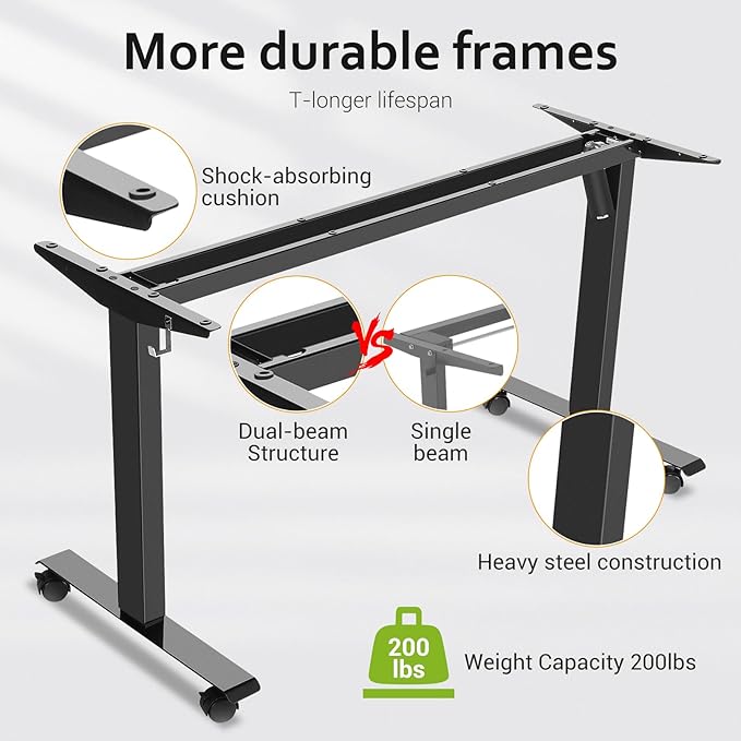 farexon Electric Standing Desk Adjustable Height, 70.8 x 27.5 Inch Sit Stand up Desk with Large Mouse Pad, Double Metal Hook,4 Wheels,4 Memory Preset Heights Home Office Computer Desk,Black