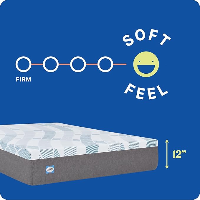 Sealy Dreamlife 12” Foam Mattress-in-a-Box, California King, SealyComfort Gel Memory Foam, SealySupport Transition Foam, Surface-Guard Technology