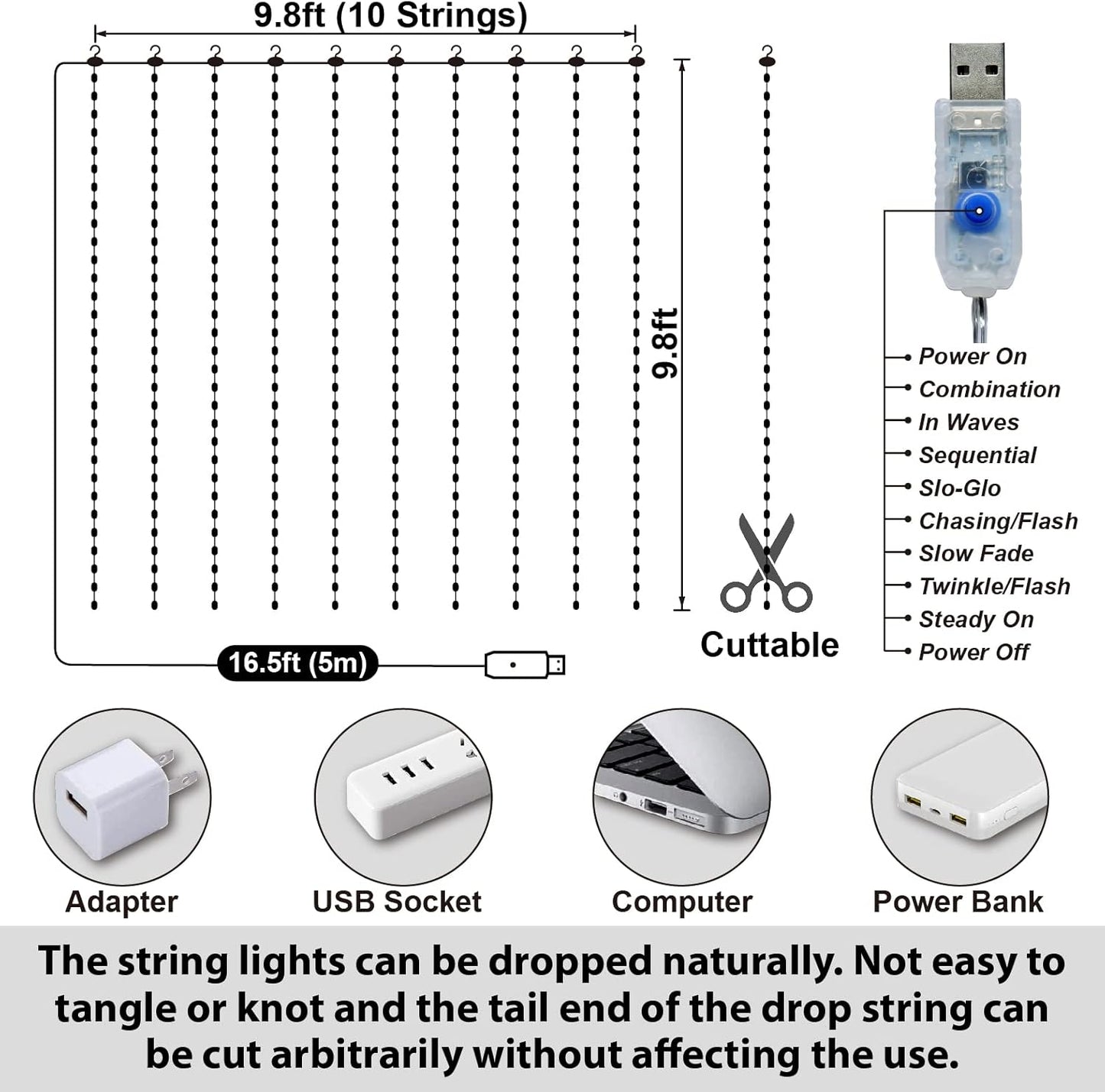 HXWEIYE 300LED Purple Fairy Curtain Lights for Bedroom, 3mx3m 8 Modes USB Plug in Window Christmas Led String Hanging Lights with Remote for Backdrop Wedding Party Home Garden Outdoor Indoor