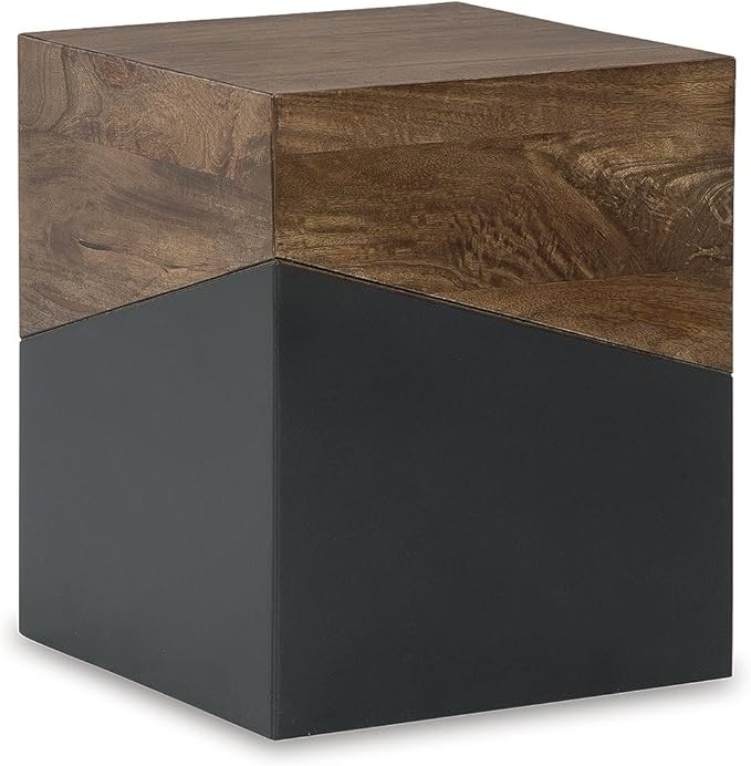 Signature Design by Ashley Trailbend Eclectic Accent End Table, Brown & Gunmetal