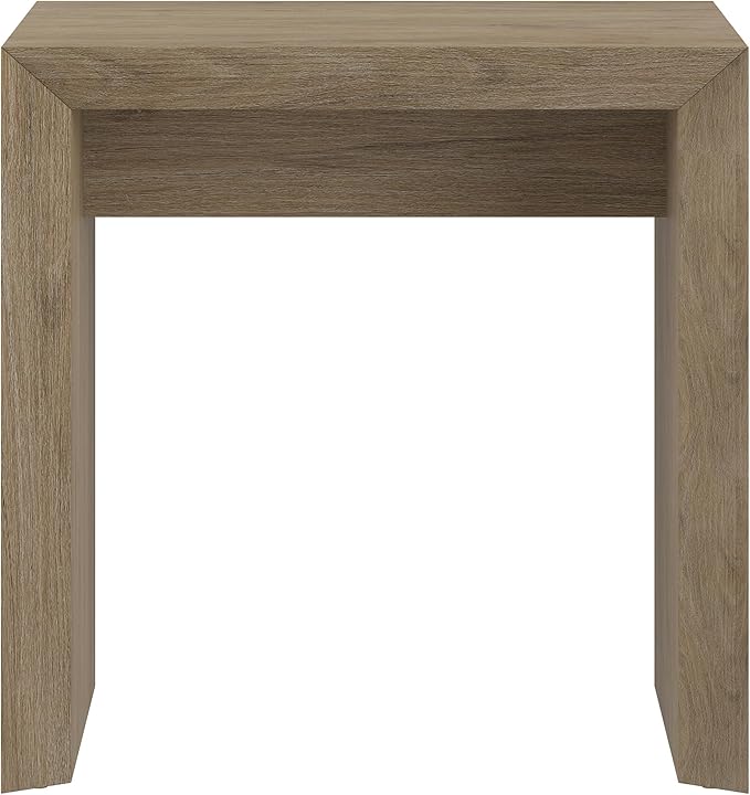 Henn&Hart 22" Wide Rectangular Side Table in Weathered Gray, for Home, Living Room, Bedroom, Entertainment Room, Office