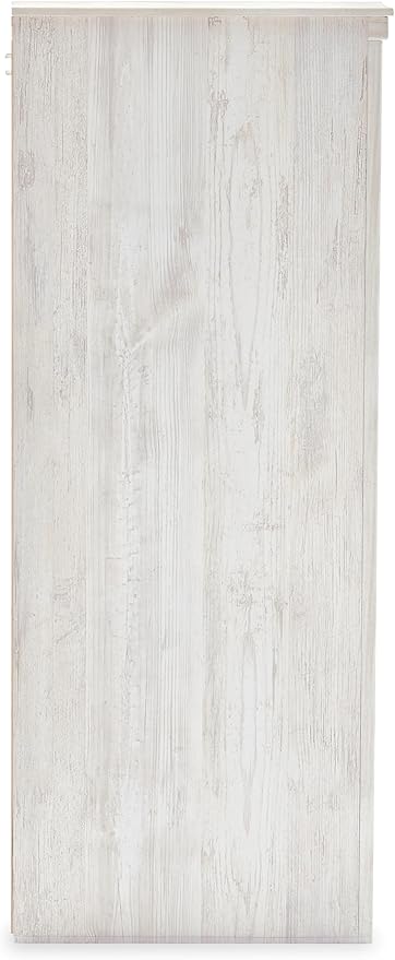 Signature Design by Ashley Paxberry Boho 6 Drawer Dresser, Smooth-gliding Faux Laminate Lined Drawers, Wood, 61.26" W x 15.83" D x 40" H, Whitewash