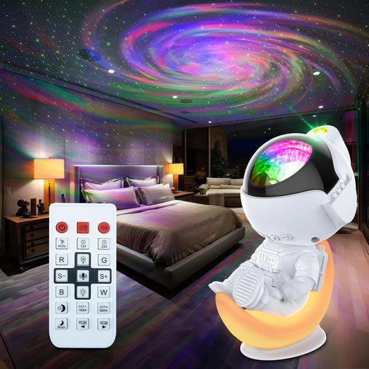 Rossetta Astronaut Projector, Space Projector Star for Bedroom, Galaxy Night Light with Timer and Remote, Kids Adults Room Decor Aesthetic, Gifts Christmas, Birthdays, White (HJ-XKD07)