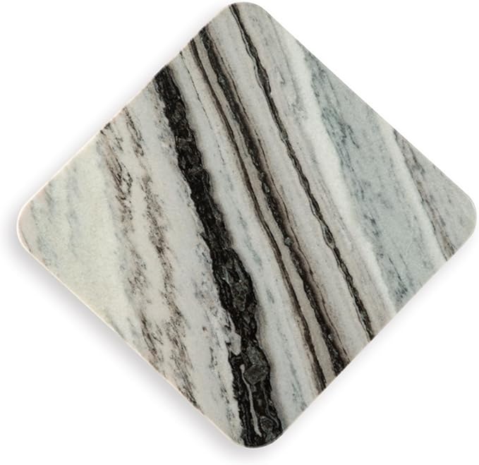 Signature Design by Ashley Baretton Contemporary Marble Accent Coffee Table with Cross Pedestal Base, Black & White