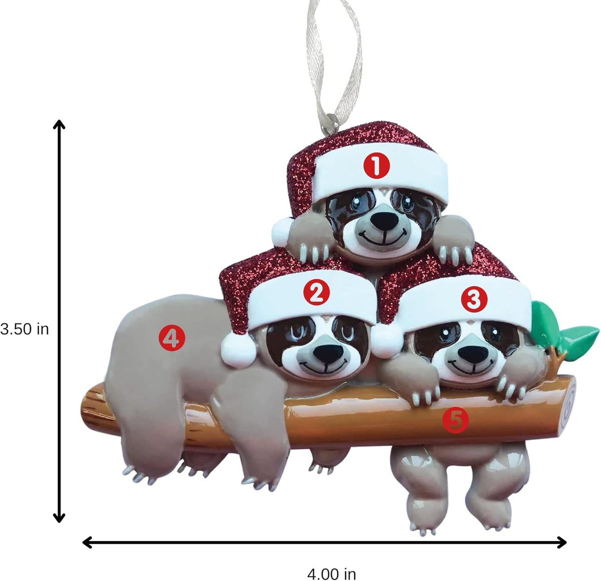 2025 Family Christmas Ornament – Personalized Ornament for Families – Custom Sloth Family Ornament – Holiday Tree Decoration Keepsake Gift (Family of 3)