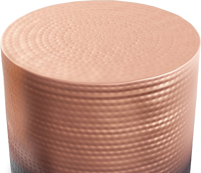 SIMPLIHOME Nova Boho 19 Inch Wide Metal Side Table in Copper Ombre, Fully Assembled, For the Living Room and Bedroom