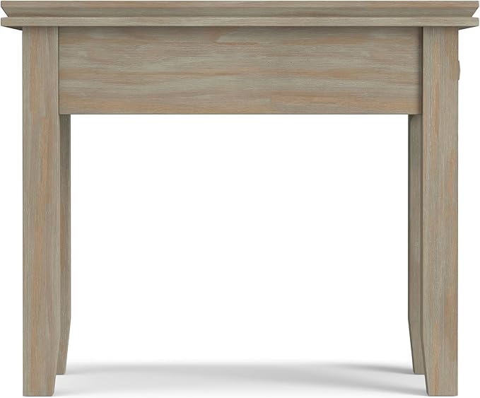 SIMPLIHOME Artisan SOLID WOOD 14 inch Wide Rectangle Transitional Narrow Side Table in Distressed Grey for the Living Room and Bedroom