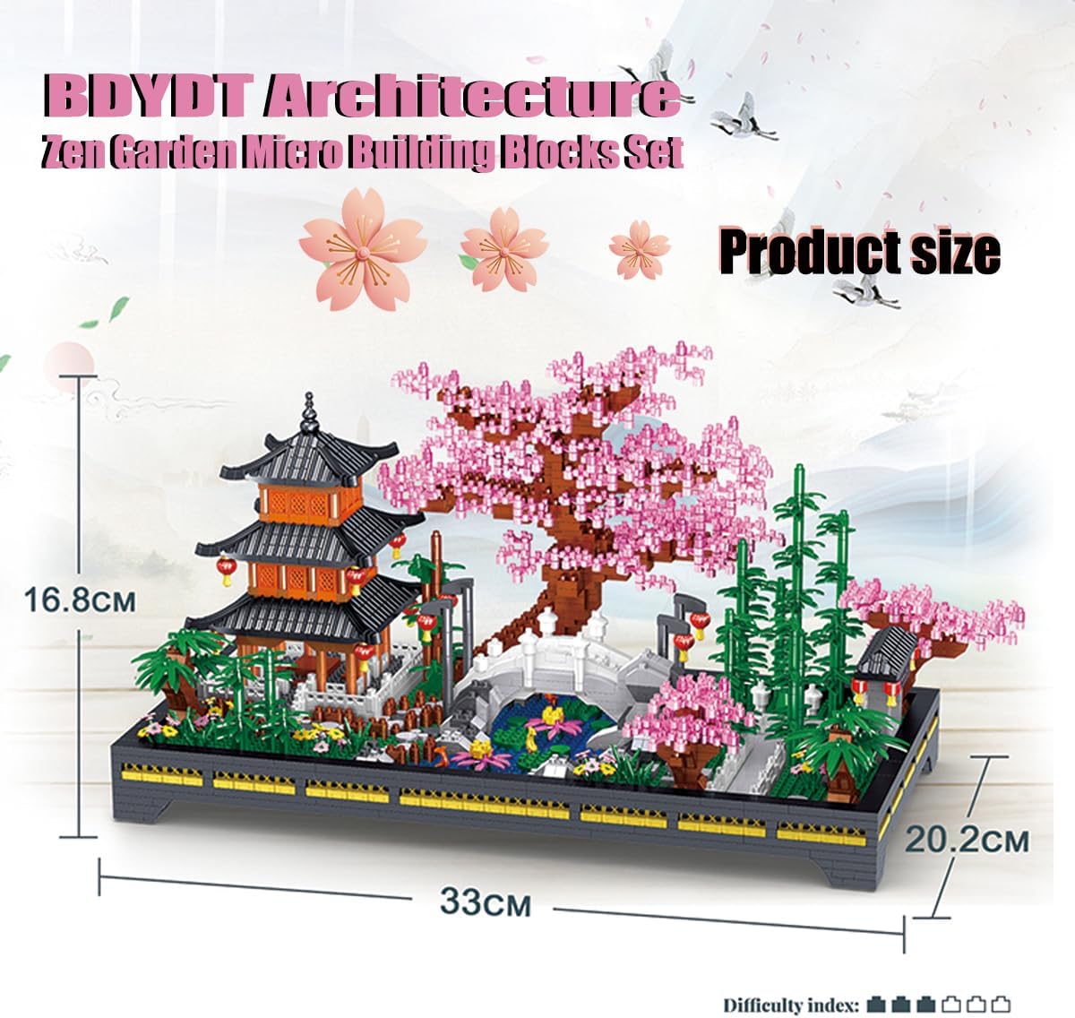 Architecture Zen Garden Micro Building Blocks Set （2806PCS）- Creative Japanese Tranquil Garden Building Blocks，Architectural Model Toys Gifts for Kid and Adult