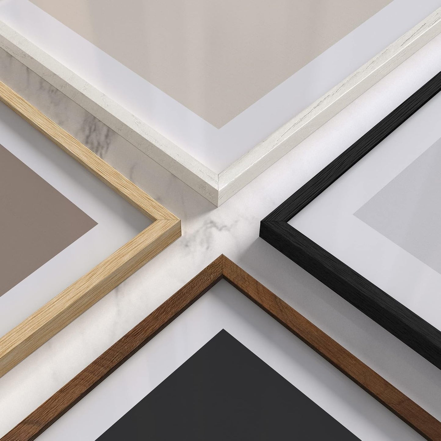 HAUS AND HUES Standalone Beige Oak Frame Set of 3-12x18