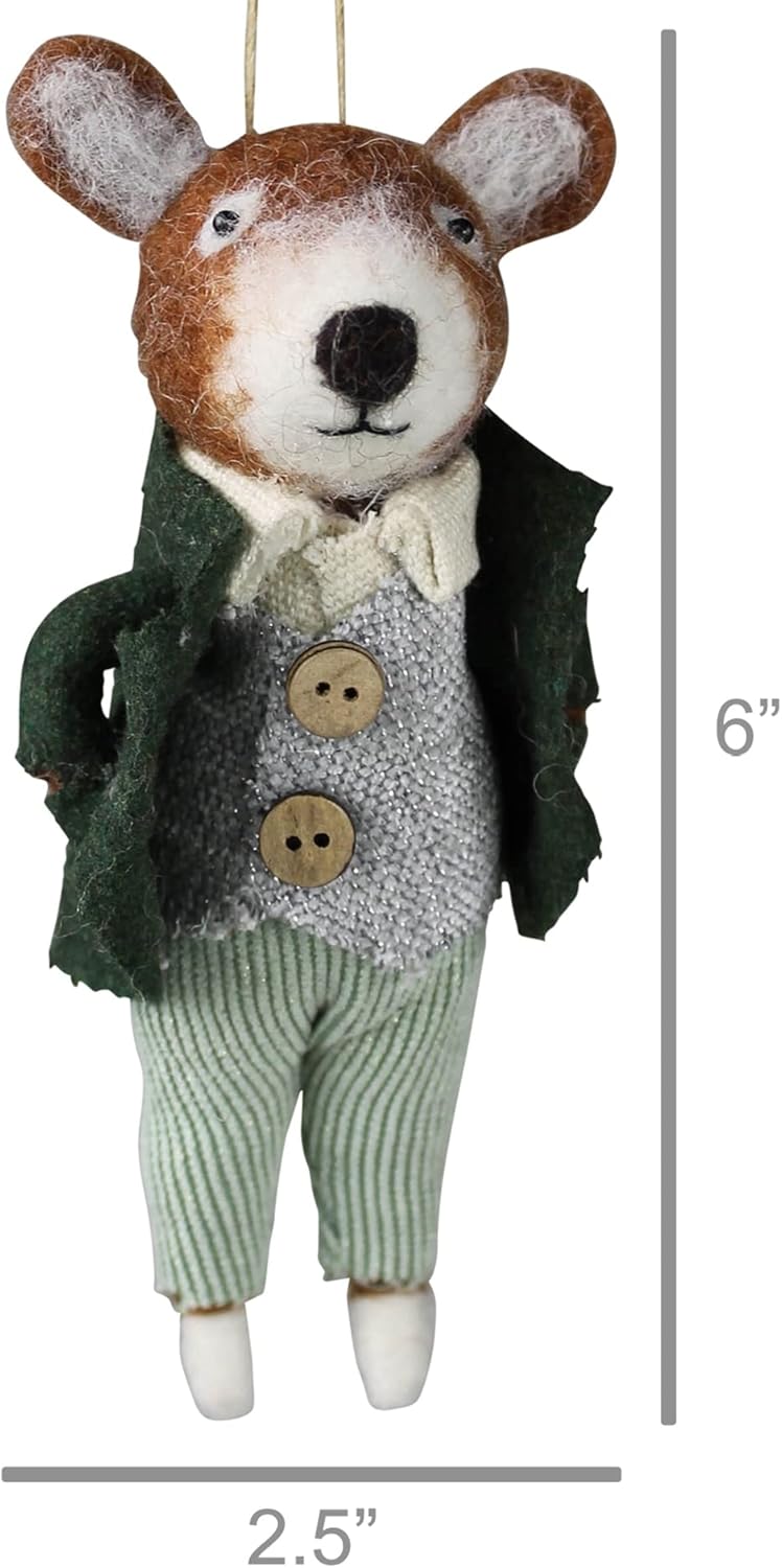 HomArt Bear in Coat Ornament, 6-inch Height, Felt