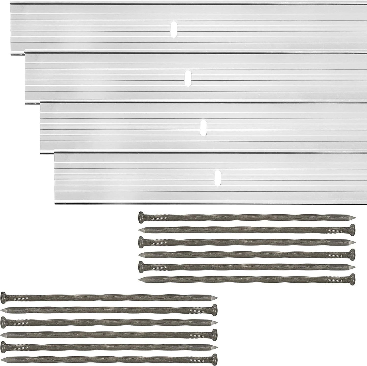 Dreamscape E-Z Edge Aluminum Landscape Edging - 8 Strips, 6ft Each (48ft Total), Mill Finish (Natural Aluminum) - Professional Quality Landscaping Border, Metal Divider for Lawn, Garden, Flowerbed…