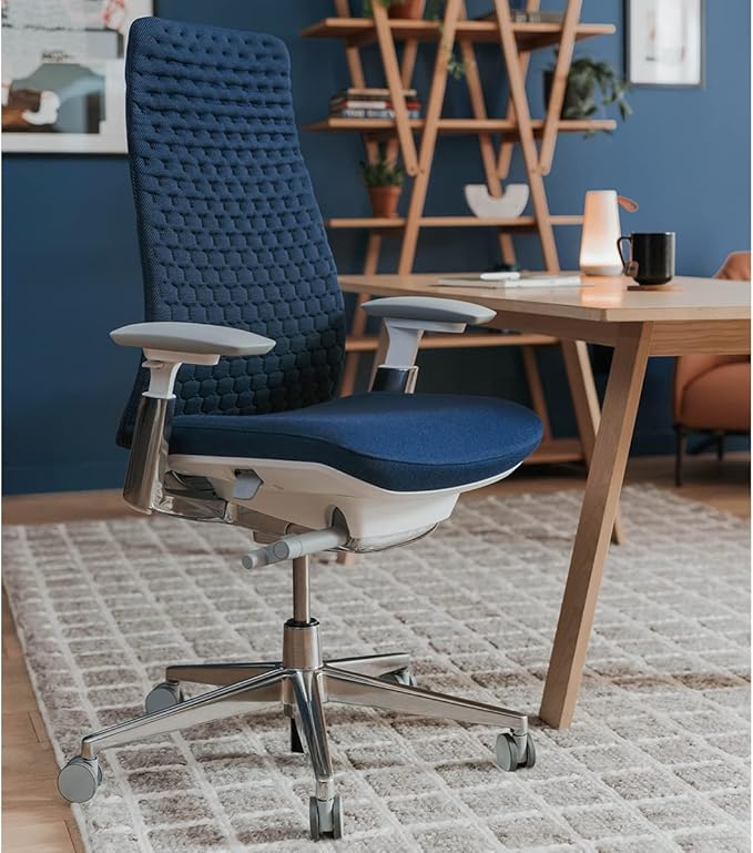 Haworth Fern Ergonomic Office Chair – Stylish and Innovative Desk Chair with Digital Knit Finish - with Lumbar Support (Deep Sea)
