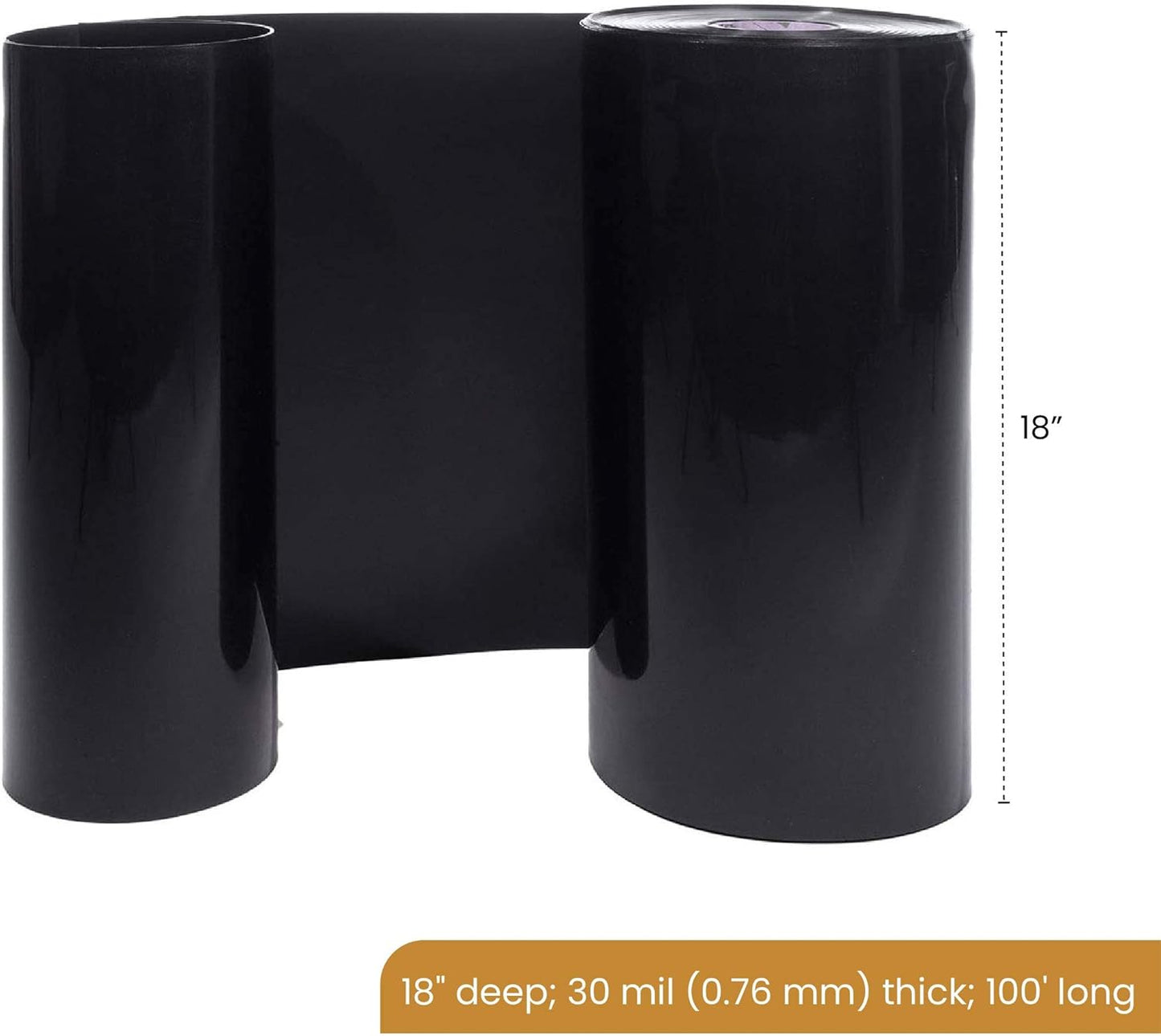 DeepRoot Water Barrier, Versatile Bamboo Barrier, Easy-to-Install Garden Barrier for Landscaping and Protection, Durable, Flexible, 18" x 100' Roll-30 mil Thickness, Black (WB 18/30-100)