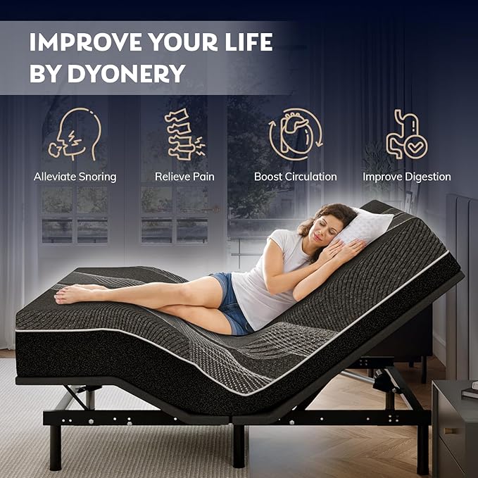 Split King Adjustable Bed Frame with 14 inch Gel Memory Foam Mattress, CertiPUR-US Certified Fiberglass Free, Zero Gravity & Wireless Remote, Head & Foot Incline, 80"×76"