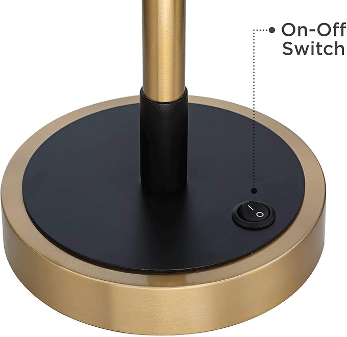 Possini Euro Design Axiom Modern Console Table Lamp 39" Tall Brass Gold Black Metal Champagne Ribbed Glass Shade for Bedroom Living Room House Home Bedside Nightstand Office Entryway Kids Family