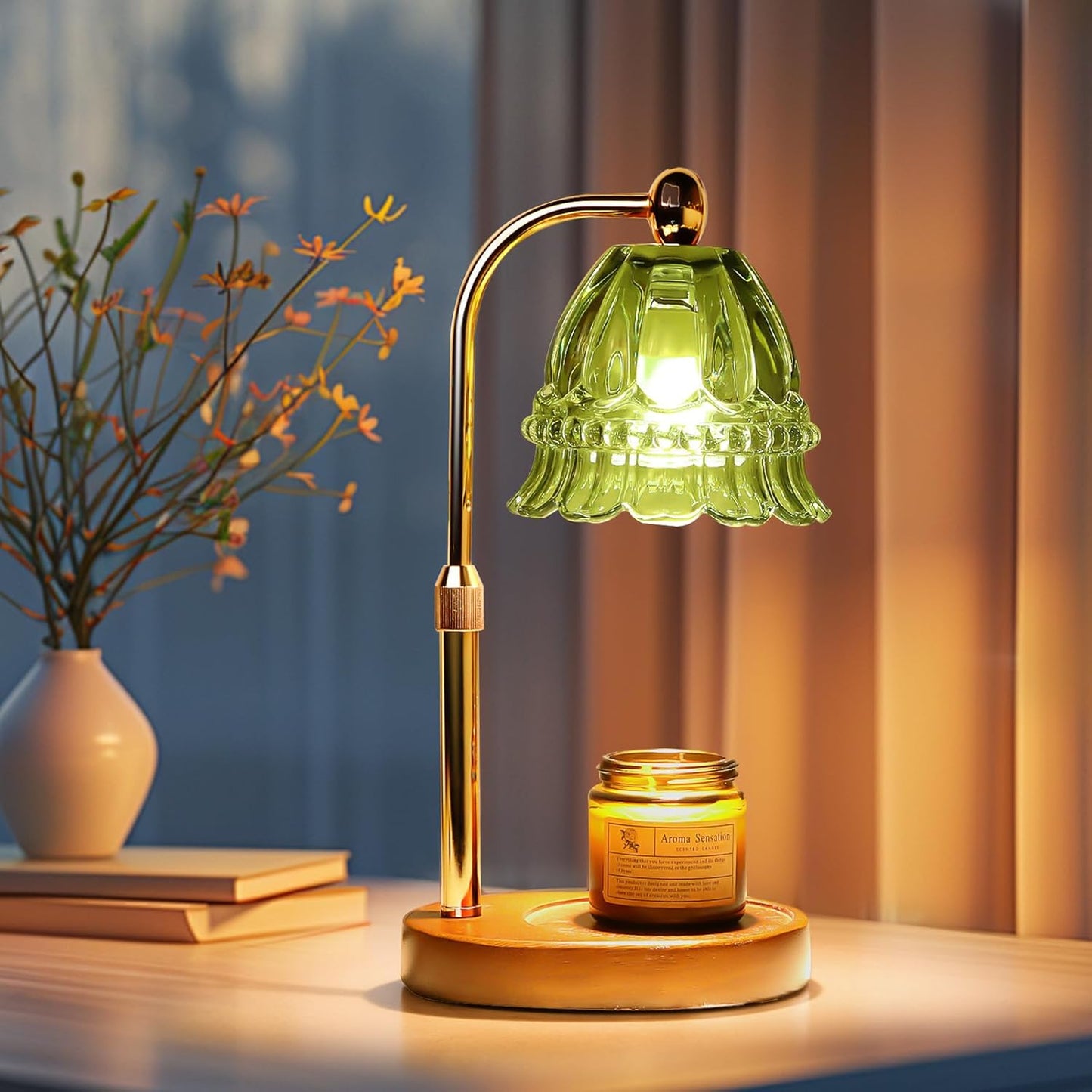 GEEZO Fragrance Candle Warmer Lamp，Electric Candle Warmer with Timer & Dimmer，Mom Christmas Birthday Gifts for Women, House Warming Gifts New Home Bedroom Decor