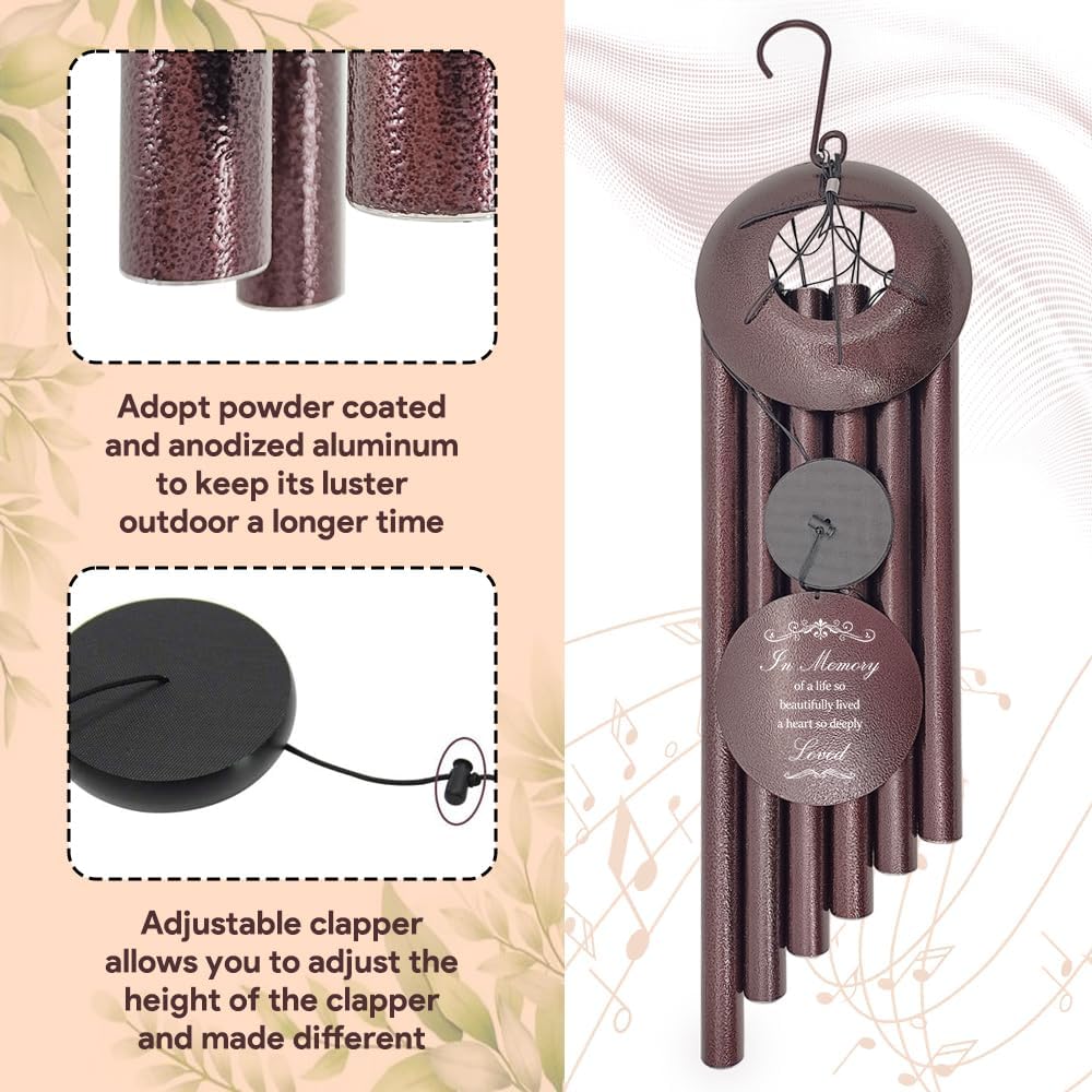 Personalized Sympathy Wind Chimes, Sympathy Gift After Loss of Mom Dad, or Loved One, Memorial Garden Remembering a Loved One Memorial Gifts