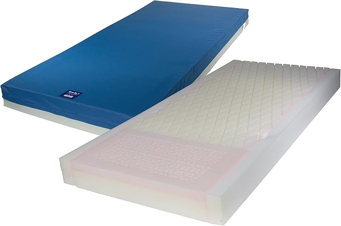 Drive Medical 15876 Gravity 7 Long Term Care Pressure Redistribution Mattress, Blue, 76,No Cut Out