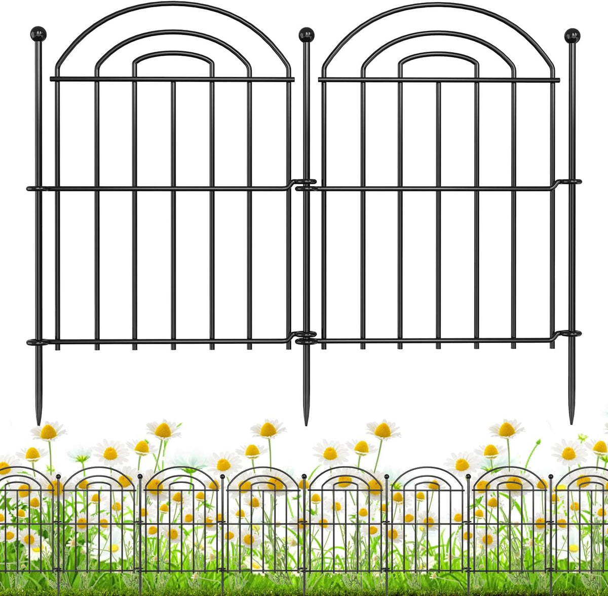 Decorative Garden Fence, 17in(H) x19.5ft Rustproof Metal No Dig Fence Animal Barrier Fence for Dog Rabbit, Wire Border Panel Fencing for Yard Patio Outdoor Decor 18 Pack.