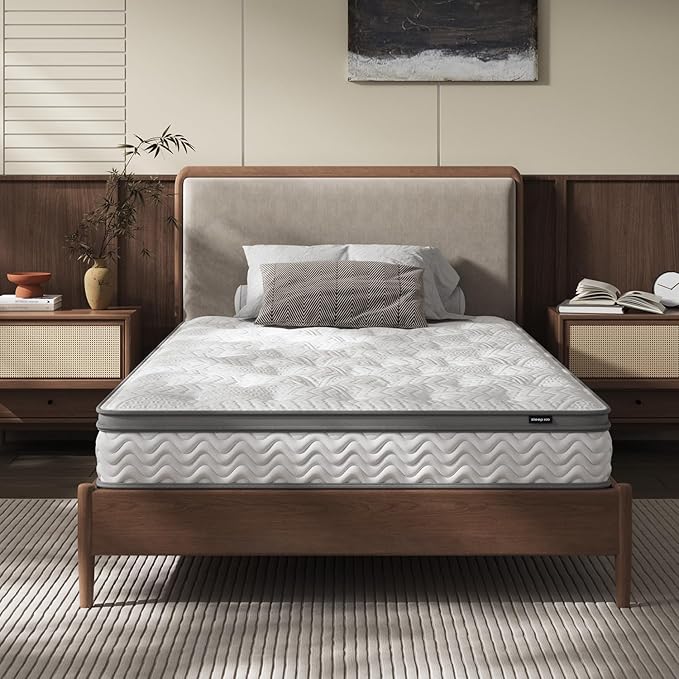 8 Inch Twin Mattress, Foam & Bonnell Springs Hybrid Mattresses, Fiberglass Free - No Odor - 365 Night Trial