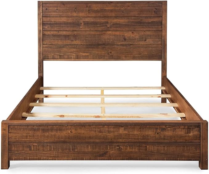 Grain Wood Furniture Montauk Solid Wood Bed, Full Size, Rustic Walnut