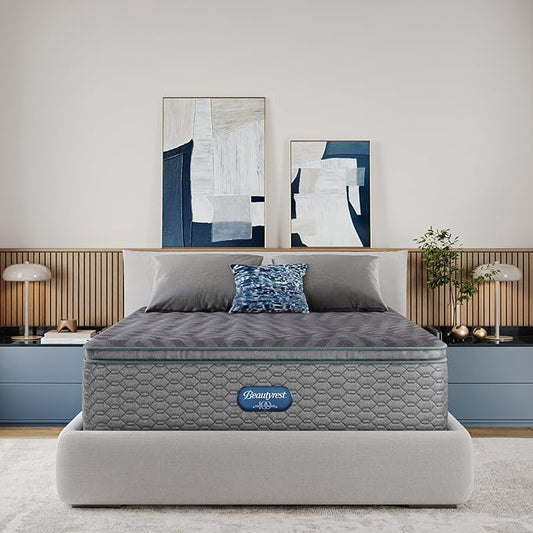 Beautyrest Days End Plush Pillow Top 14.75" Mattress - Twin XL - Cooling Tech, Supportive Durable Pocketed Coils, Pressure Relief, Motion Separation; 100 Night Sleep Trial and 10 Year Warranty