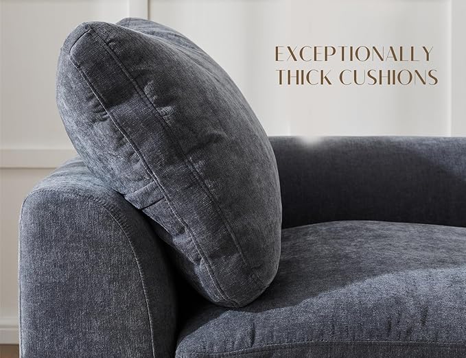 Oversized Cloud Couches for Living Room, Convertible Sectional Couch with Ottoman, 7 Seater Large Modular Sectional Sofa, Grey