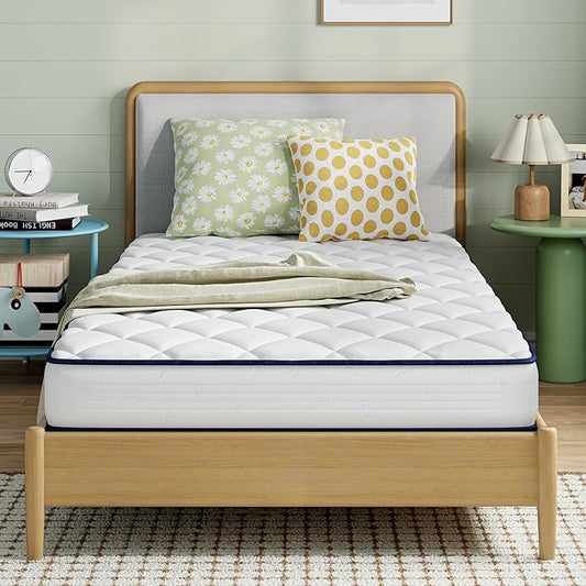 Novilla 8 inch Queen Mattress, Foam and Spring Hybrid Mattress Queen Size with Adaptive Foam for Pressure Relieving & Breathable Comfort, CertiPUR-US Certified-Ideal for Youth & Guest Rooms