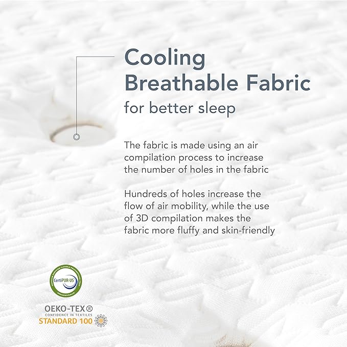 EPITEX Silverluxe Plus Queen Mattress, 10 Inch Gel Memory Foam Queen Size Mattress in a Box, Individual Pocket Spring for Low Motion Transfer, Medium Firm Mattress, Gray