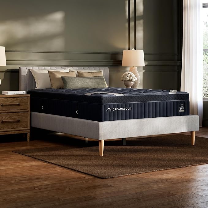 DreamCloud Luxe 14" King Mattress - Luxury Hybrid Gel Memory Foam - 365 Night Trial - Fiberglass Free - Forever Warranty - Mattress in a Box - CertiPUR-US Certified