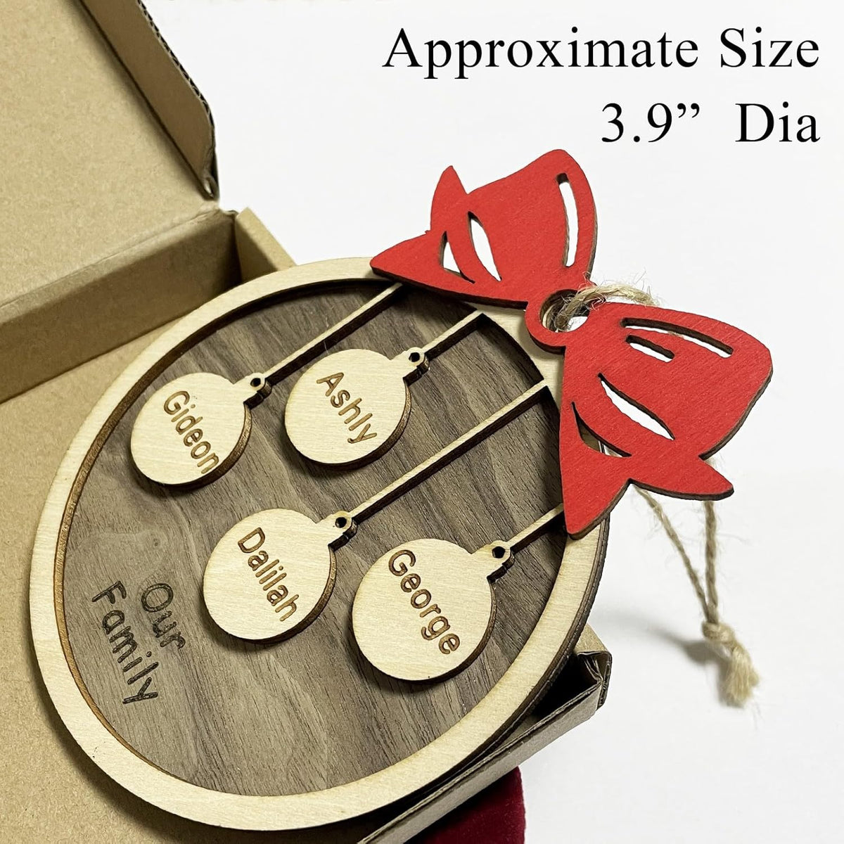 2025 Christmas Ornaments Personalized Christmas Family Name Ornaments,Custom Stocking Wooden Xmas Ornament Family of 2/3/4/5/6/7/8,Customized Xmas Ornament Tree Deorations,Personalized Gifts