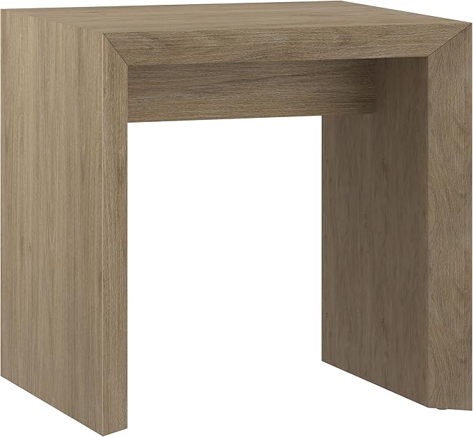 Henn&Hart 22" Wide Rectangular Side Table in Weathered Gray, for Home, Living Room, Bedroom, Entertainment Room, Office