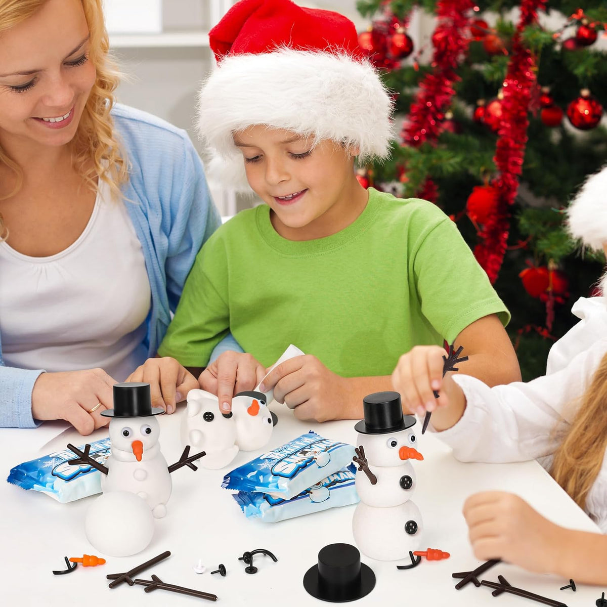 4 Pack Christmas Crafts, Air Dry Clay Snowman Craft, Do You Want to Build a Snowman Christmas Stocking Stuffers for Kids, Toddler Crafts Supplies for Christmas Winter Event Game Toys Xmas Present