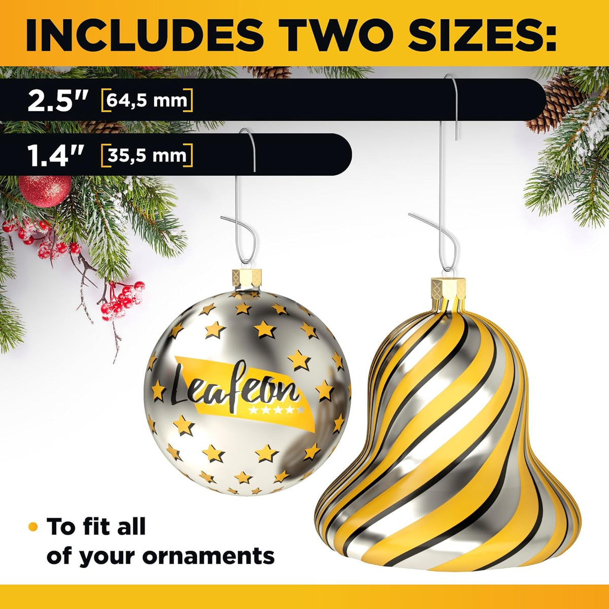 Leafeon 300 Pack Christmas Ornament Hooks for Christmas Tree Decoration – The Best Holiday Ornament Hangers